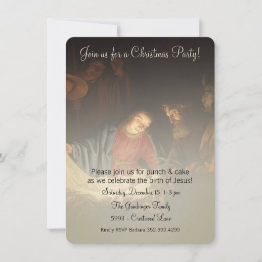 Invitation Fête de Noël pour Jésus (Devant)