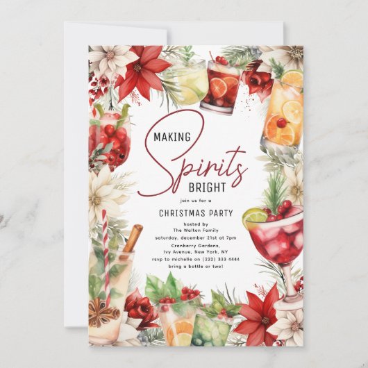 Invitation Fête de Noël pour les esprits (Devant)