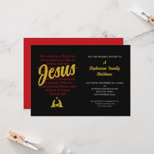 Invitation Fête de Noël POUR NOUS (Devant/Arrière en situation)