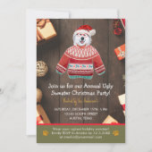 Invitation Fête de Noël Pull Alaskan Chien Horrible (Devant)