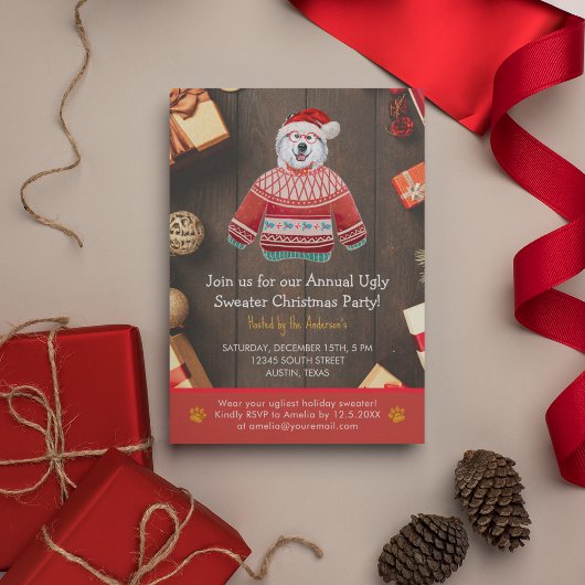 Invitation Fête de Noël Pull Alaskan Ugly Christmas Party