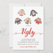 Invitation Fête de Noël Pull Ugly Let's Get Ugly (Devant)