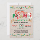 Invitation Fête de Noël pyjama fête de vacances adulte (Devant)