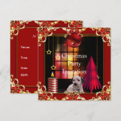 Invitation fête de Noël Red Dog Dalmation (Devant / Derrière)