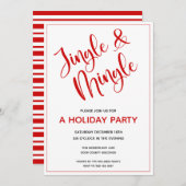 Invitation Fête de Noël Red Jingle et Mingle (Devant / Derrière)