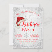 Invitation Fête de Noël Red White Santa Hat (Devant)