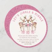 Invitation Fête de Noël Reindeer Jingle & Mingle (Devant / Derrière)