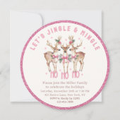 Invitation Fête de Noël Reindeer Jingle & Mingle (Devant)