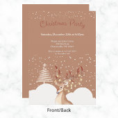 Invitation Fête de Noël Reindeer moderne Brown