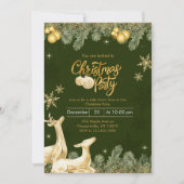 Invitation Fête de Noël Reindeer & Snowflakes (Devant)