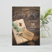 Invitation Fête de Noël Renne & Cadeau (Debout devant)