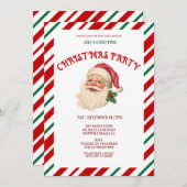 Invitation Fête de Noël rétro (Devant / Derrière)