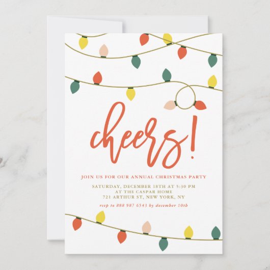 Invitation Fête de Noël rétro (Devant)