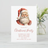 Invitation Fête de Noël rétro avec le Père Noël (Debout devant)