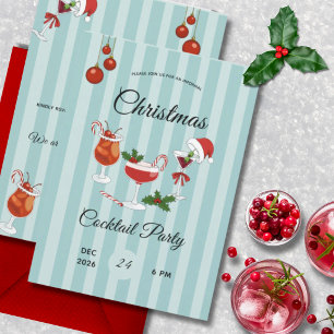 Invitation Fête de Noël rétro cocktail