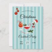 Invitation Fête de Noël rétro cocktail (Devant)