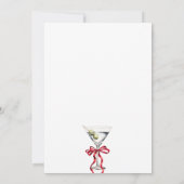 Invitation Fête de Noël Rétro Festive Gui & Martinis (Dos)