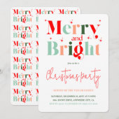 Invitation Fête de Noël Rétro Joyeuse et Lumineuse (Devant / Derrière)