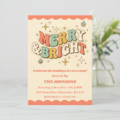 Invitation Fête de Noël Retro Merry & Bright Modifiable (Debout devant)