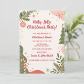 Invitation Fête de Noël rétro mignonne de vacances (Debout devant)