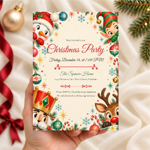 Invitation Fête de Noël Rétro Peekaboo