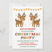 Invitation Fête de Noël rétro Renne modifiable (Devant)