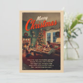 Invitation Fête de Noël rétro vintage (Debout devant)