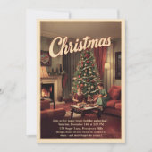 Invitation Fête de Noël rétro vintage (Devant)