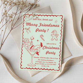 Invitation Fête de Noël rétro vintage
