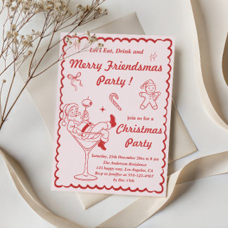 Invitation Fête de Noël rétro vintage