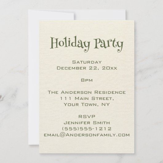 Invitation Fête de Noël Retro vintage (Dos)