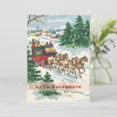 Invitation Fête de Noël rétro vintage Victorienne (Debout devant)