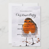 Invitation Fête de Noël robin de neige (Devant)