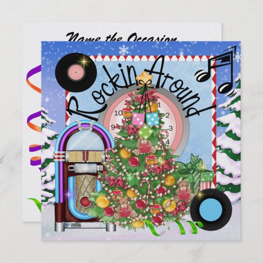 Invitation Fête de Noël Rocking - SRF (Devant / Derrière)