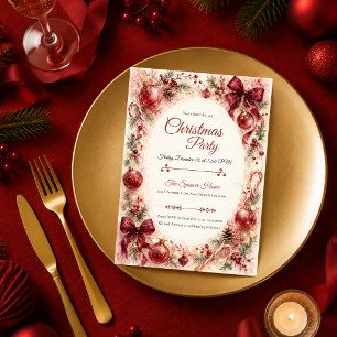 Invitation Fête de Noël romantique en Bourgogne