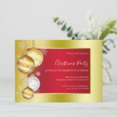 Invitation Fête de Noël romantique Ruby & Gold (Debout devant)