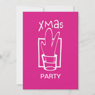 Invitation Fête de Noël rose