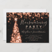 Invitation Fête de Noël rose Gold House (Devant)