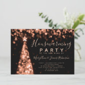 Invitation Fête de Noël rose Gold House (Debout devant)