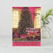 Invitation Fête de Noël rose matin (Debout devant)