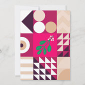 Invitation Fête de Noël rose moderne géométrique (Dos)