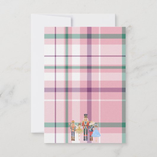 Invitation Fête de Noël Rose Nutcracker Ballet (Dos)