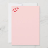 Invitation Fête de Noël rose rouge à main blanche (Dos)