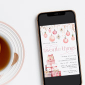 Invitation Fête de Noël rose vif