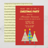 Invitation Fête de Noël rouge (Devant / Derrière)