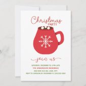 Invitation Fête de Noël Rouge Blanc Hot Cocoa (Devant)