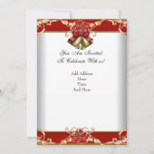 Invitation Fête de Noël Rouge Blanc Or (Dos)