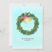 Invitation Fête de Noël Rouge Camion bleu hiver (Dos)