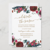 Invitation Fête de Noël rouge de Bourgogne (Devant)