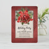 Invitation Fête de Noël rouge élégant (Debout devant)